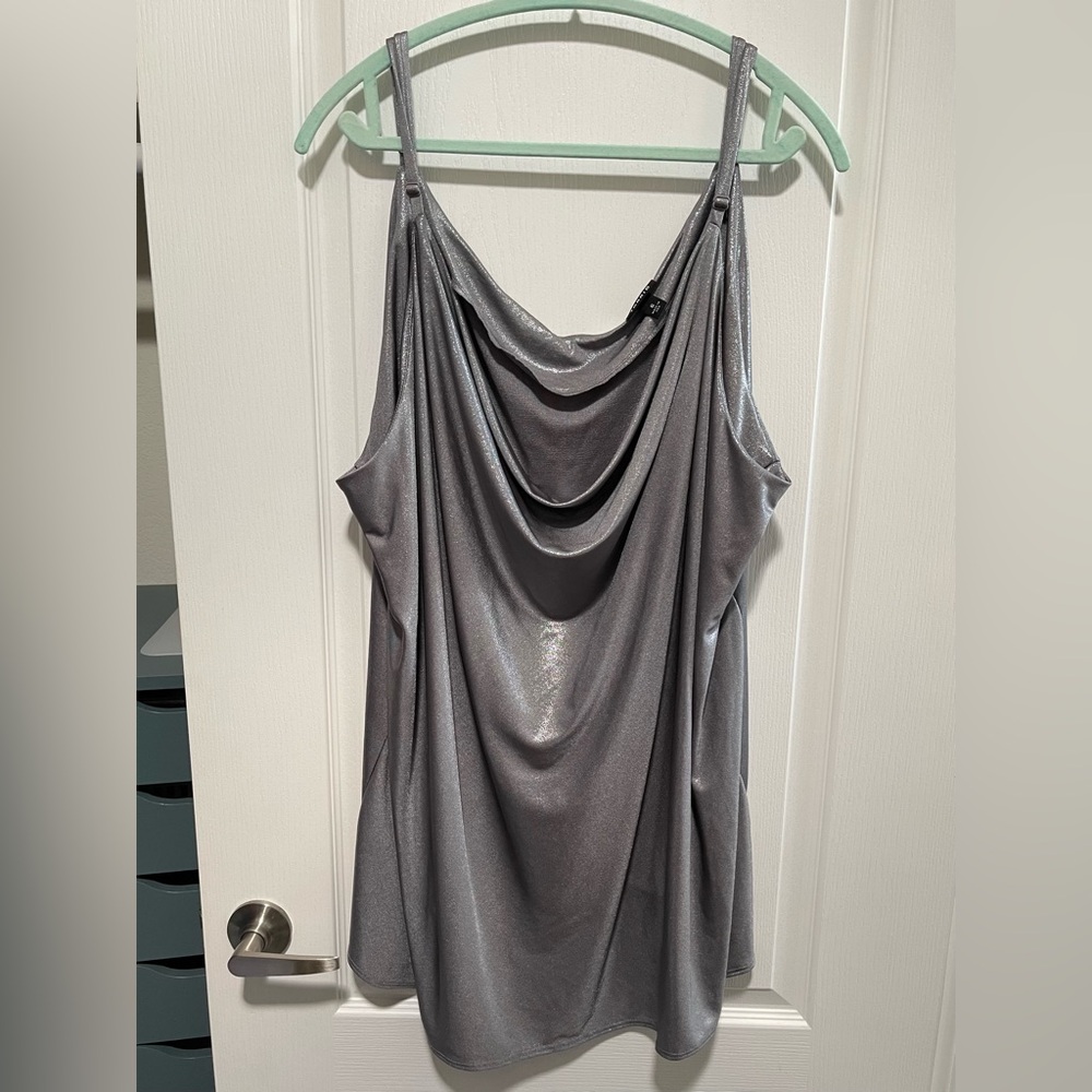 Torrid Silver Draped Tank Top Size 6